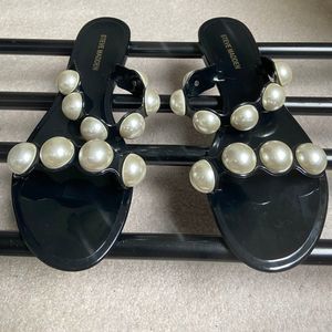 STEVE MADDEN Women Treats Pearl Slide Sandals - NEW NWOB